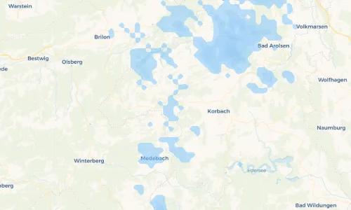 Regenradar Vorschaubild - Aktuelle Niederschläge in Bömighausen und Umgebung
