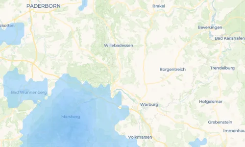 Regenradar-Vorschau: aktuelle Niederschläge in Bonenburg und Umgebung
