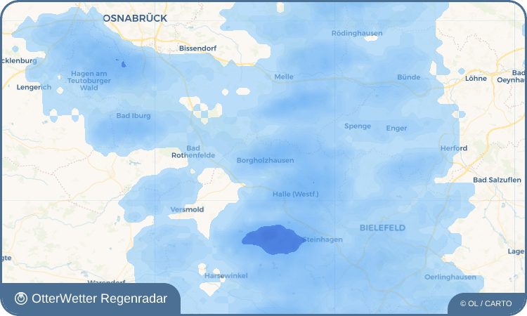 Wetter-Widget-Vorschau mit Vorhersagedaten für Borgholzhausen