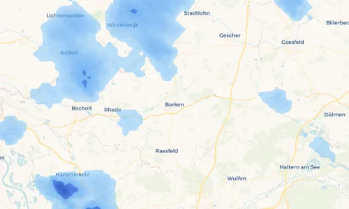 Regenradar Vorschaubild - Aktuelle Niederschläge in Borken und Umgebung