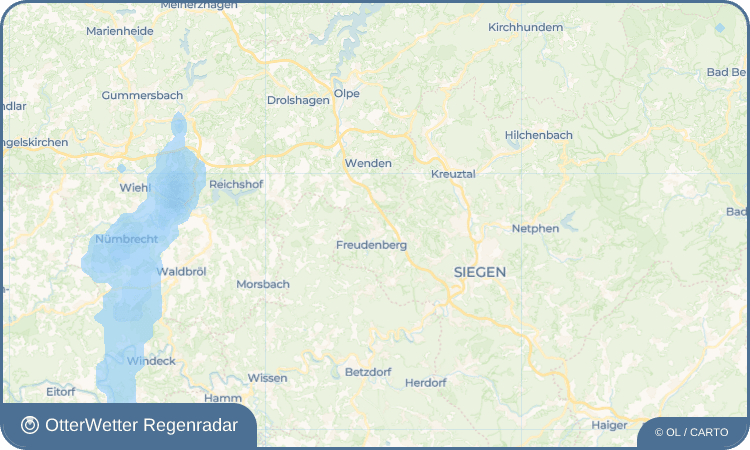 OtterWetter Regenradar-Widget Büschergrund