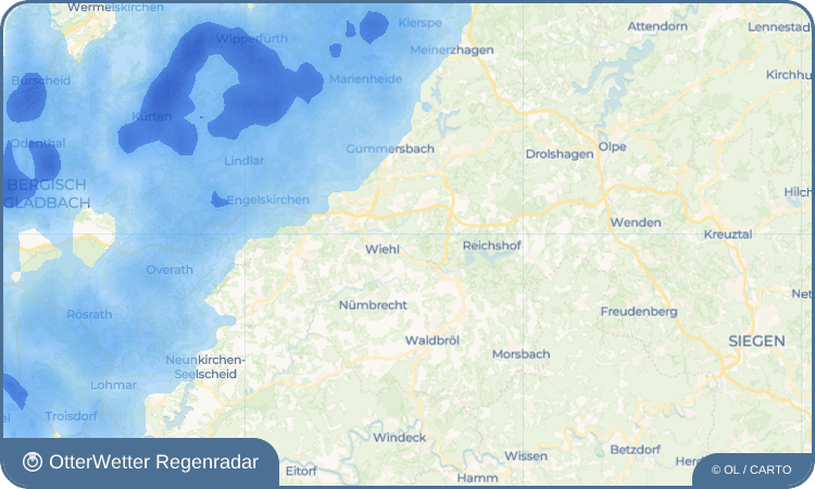 Widget-Vorschau für Büttinghausen Wetter-Widget-Vorschau mit Vorhersagedaten für Büttinghausen