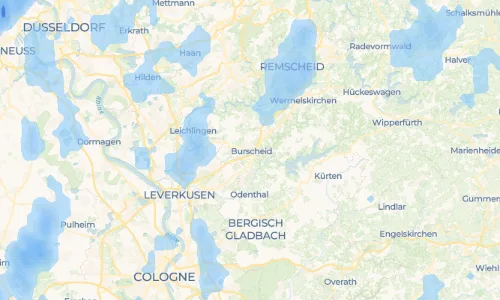 Regenradar Vorschaubild - Aktuelle Niederschläge in Burscheid und Umgebung