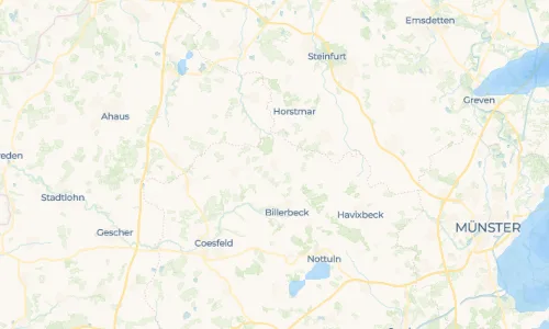 Regenradar Darfeld: aktuelle Niederschläge in Darfeld und Umgebung, Stand 18. Oktober 2026 um 3:55 Uhr