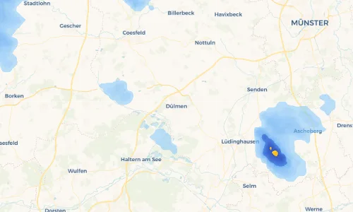Regenradar Vorschaubild - Aktuelle Niederschläge in Dülmen und Umgebung