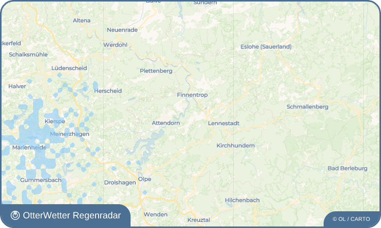 OtterWetter Regenradar-Widget Dünschede