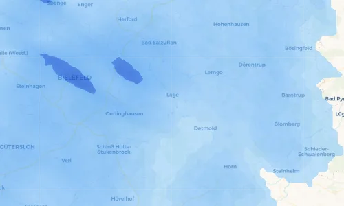 Regenradar-Vorschau: aktuelle Niederschläge in Ehrentrup und Umgebung