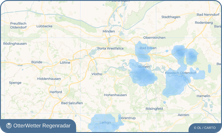 Wetter-Widget-Vorschau mit Vorhersagedaten für Erder