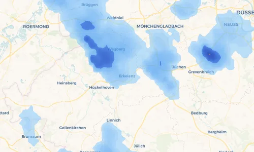 Regenradar Vorschaubild - Aktuelle Niederschläge in Erkelenz und Umgebung