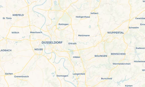 Regenradar Vorschaubild - Aktuelle Niederschläge in Erkrath und Umgebung