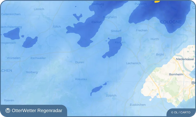 Wetter-Widget-Vorschau mit Vorhersagedaten für Eschweiler über Feld