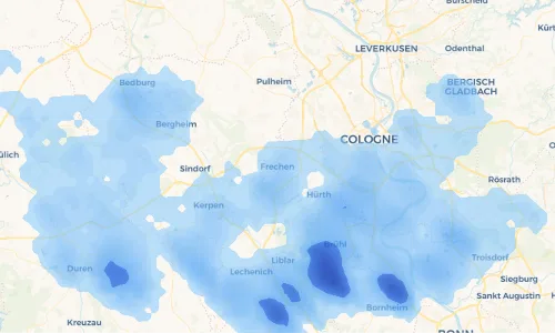 Regenradar Vorschaubild - Aktuelle Niederschläge in Frechen und Umgebung