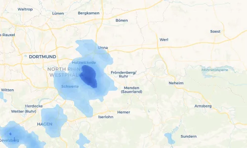 Regenradar Vorschaubild - Aktuelle Niederschläge in Fröndenberg/Ruhr und Umgebung