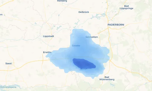 Regenradar Vorschaubild - Aktuelle Niederschläge in Geseke und Umgebung