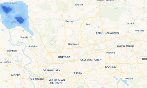 Regenradar Vorschaubild - Aktuelle Niederschläge in Gladbeck und Umgebung