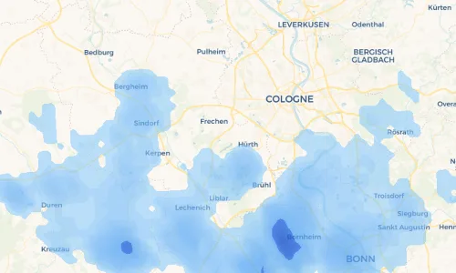 Regenradar Vorschaubild - Aktuelle Niederschläge in Gleuel und Umgebung