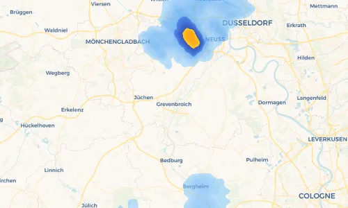 Regenradar Vorschaubild - Aktuelle Niederschläge in Grevenbroich und Umgebung