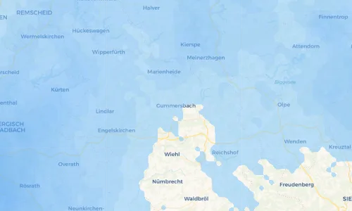 Regenradar Vorschaubild - Aktuelle Niederschläge in Gummersbach und Umgebung
