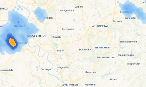 Regenradar Vorschaubild - Aktuelle Niederschläge in Haan und Umgebung
