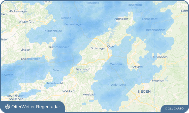 OtterWetter Regenradar-Widget Halbhusten