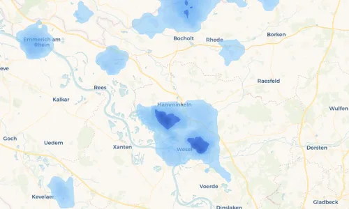 Regenradar Vorschaubild - Aktuelle Niederschläge in Hamminkeln und Umgebung