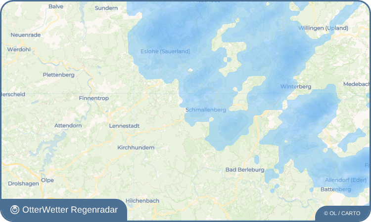 OtterWetter Regenradar-Widget Harbecke