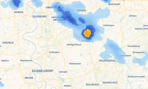Regenradar Vorschaubild - Aktuelle Niederschläge in Heiligenhaus und Umgebung