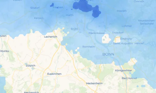 Regenradar Hemmerich: aktuelle Niederschläge in Hemmerich und Umgebung, Stand 22. Oktober 2026 um 9:35 Uhr