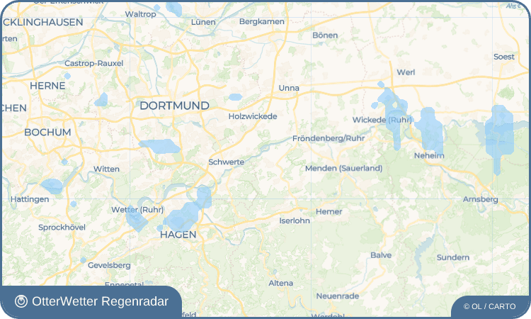 OtterWetter Regenradar-Widget Hennen
