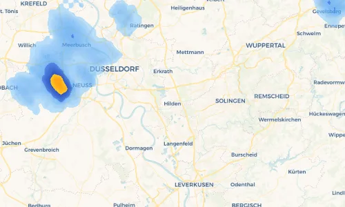 Regenradar Vorschaubild - Aktuelle Niederschläge in Hilden und Umgebung