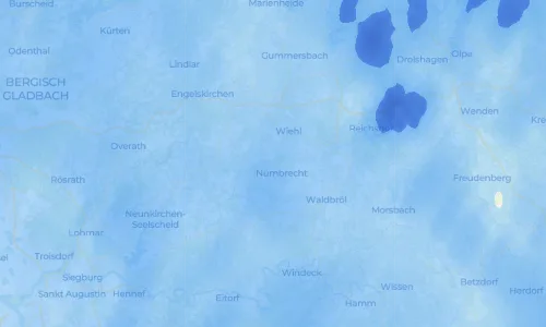 Regenradar Homburg-Bröl: aktuelle Niederschläge in Homburg-Bröl und Umgebung, Stand 21. Oktober 2026 um 3:55 Uhr