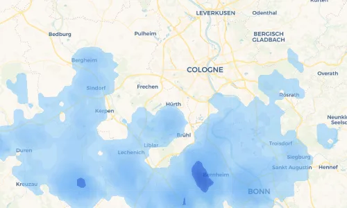 Regenradar Vorschaubild - Aktuelle Niederschläge in Hürth und Umgebung