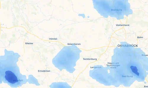 Regenradar Vorschaubild - Aktuelle Niederschläge in Ibbenbüren und Umgebung