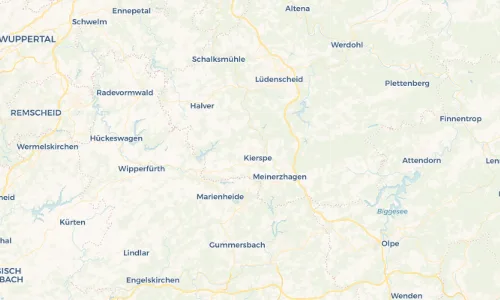 Regenradar-Vorschau: aktuelle Niederschläge in Kierspe-Dorf und Umgebung