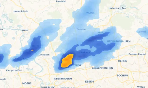 Regenradar Vorschaubild - Aktuelle Niederschläge in Kirchhellen und Umgebung