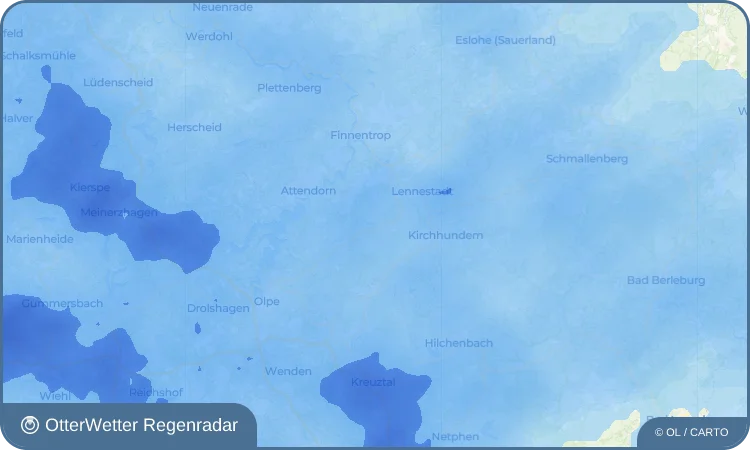 Widget-Vorschau für Kirchveischede Wetter-Widget-Vorschau mit Vorhersagedaten für Kirchveischede