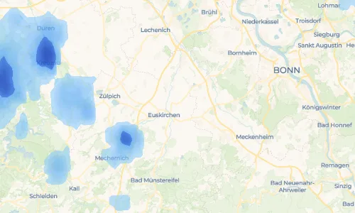 Regenradar-Vorschau: aktuelle Niederschläge in Kleinbüllesheim und Umgebung