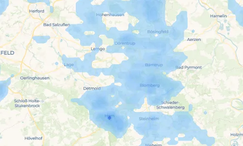 Regenradar Vorschaubild - Aktuelle Niederschläge in Kleinenmarpe und Umgebung
