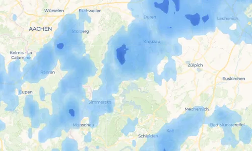 Regenradar Vorschaubild - Aktuelle Niederschläge in Kommerscheidt und Umgebung