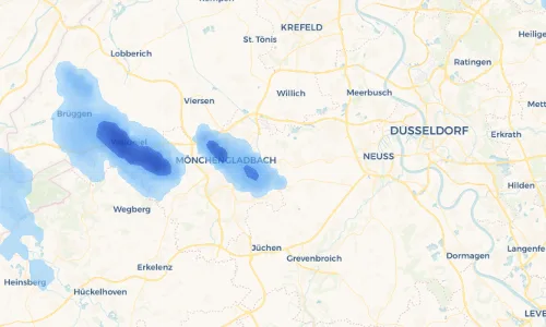 Regenradar Vorschaubild - Aktuelle Niederschläge in Korschenbroich und Umgebung