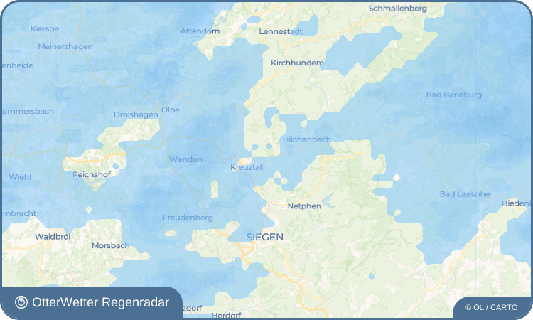 OtterWetter Regenradar-Widget Kredenbach