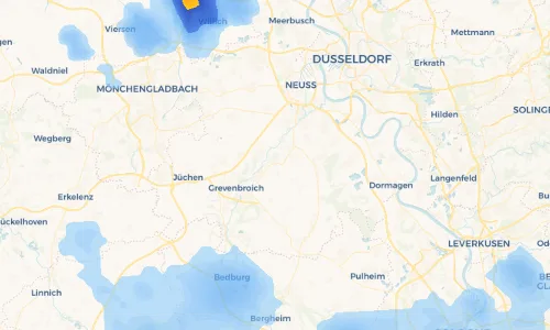 Regenradar Vorschaubild - Aktuelle Niederschläge in Langwaden und Umgebung
