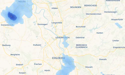 Regenradar Vorschaubild - Aktuelle Niederschläge in Leverkusen und Umgebung