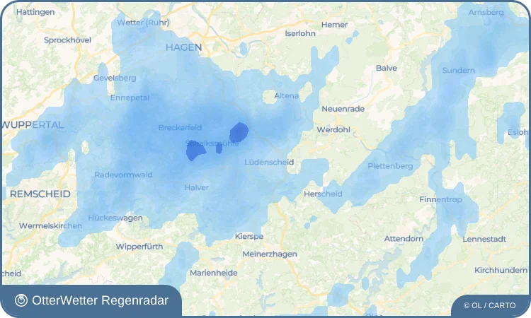 Widget-Vorschau für Lüdenscheid Wetter-Widget-Vorschau mit Vorhersagedaten für Lüdenscheid