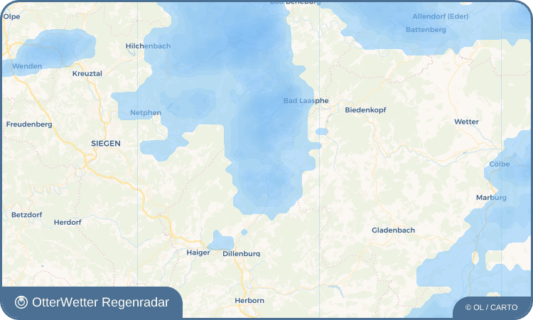 OtterWetter Regenradar-Widget Mandeln