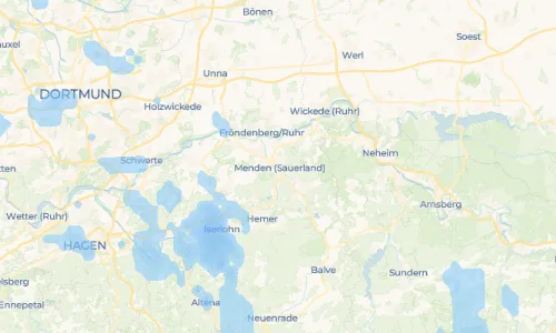 Regenradar Vorschaubild - Aktuelle Niederschläge in Menden (Sauerland) und Umgebung