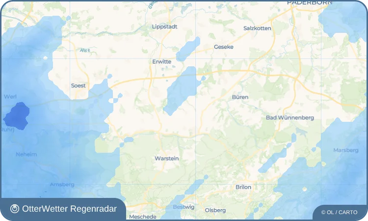 Widget-Vorschau für Menzel Wetter-Widget-Vorschau mit Vorhersagedaten für Menzel