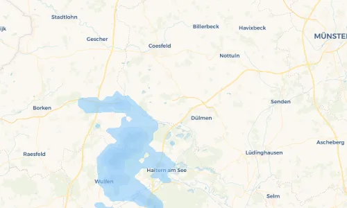 Regenradar-Vorschau: aktuelle Niederschläge in Merfeld und Umgebung