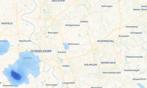 Regenradar Vorschaubild - Aktuelle Niederschläge in Mettmann und Umgebung