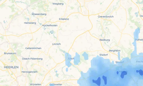 Regenradar-Vorschau: aktuelle Niederschläge in Müntz und Umgebung